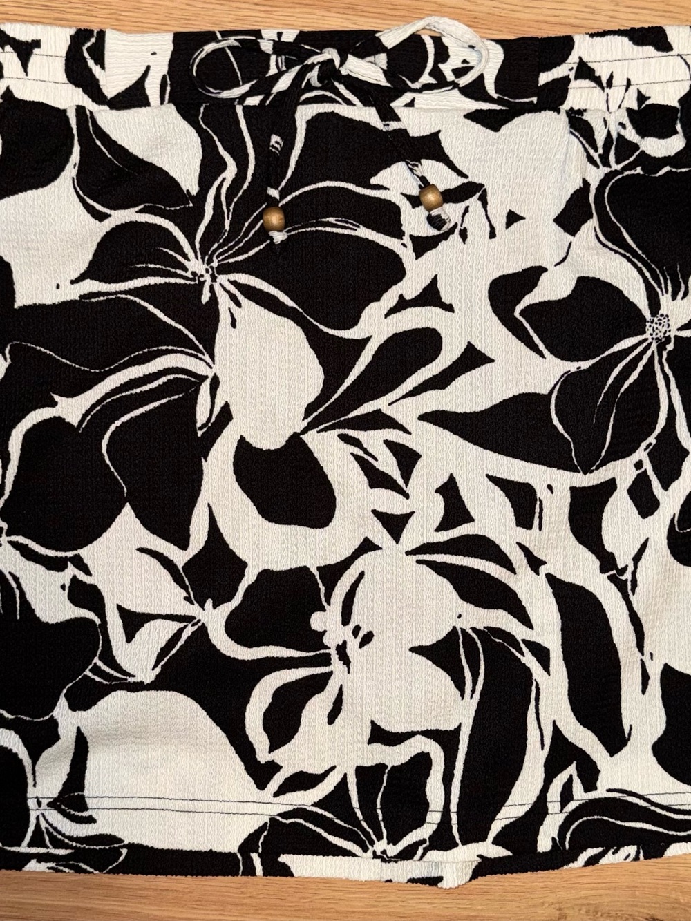 Soho Apparel Black and White Floral Mini Skort